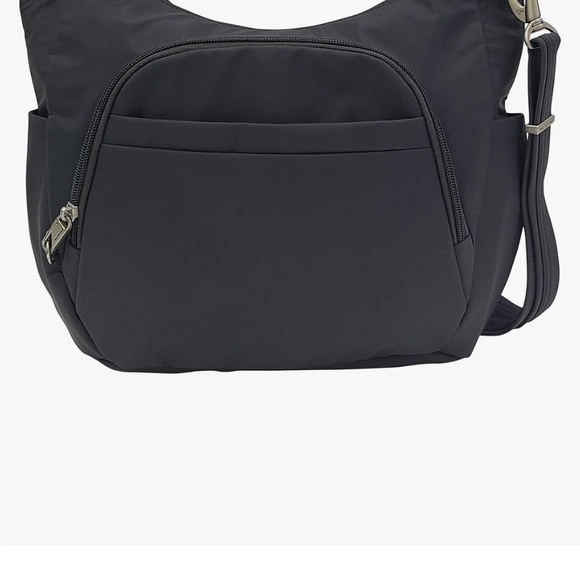 Travelon Anti-theft Classic Crossbody Bucket Bag Grey 14”x11”x4” - Picture 1 of 10